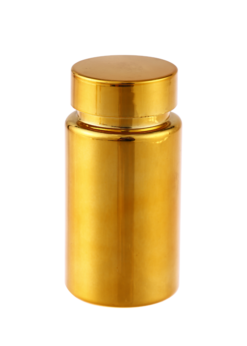 100ml PET电镀金银色遮光保健品瓶